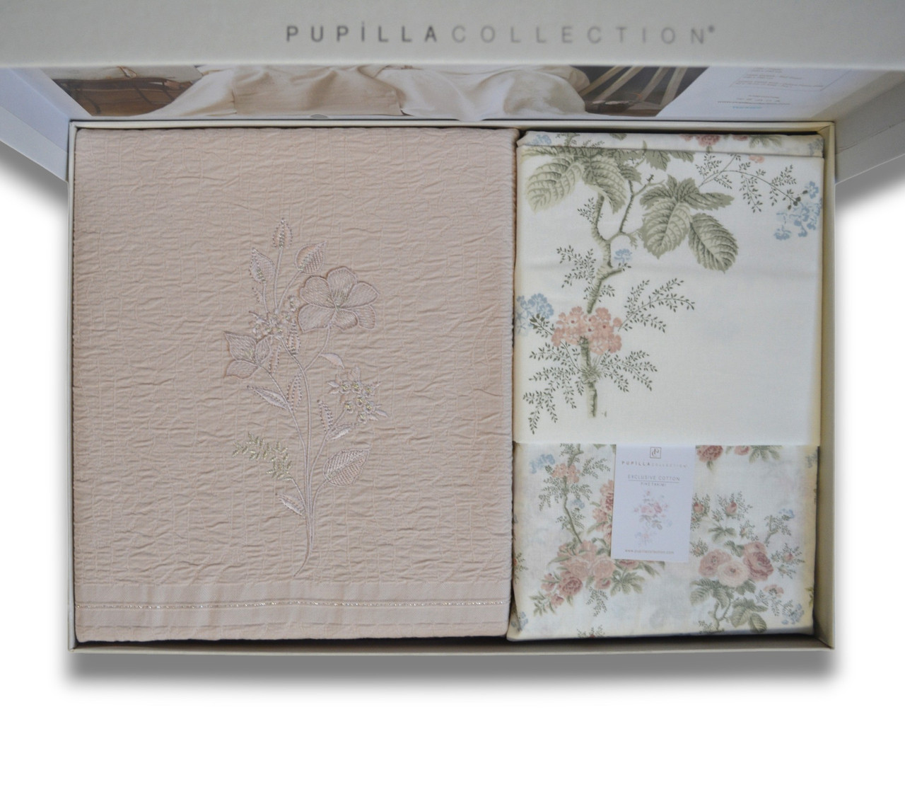 Комплект постельного белья с покрывалом Pupilla Elizabeth 220 x 240 см. Pudra